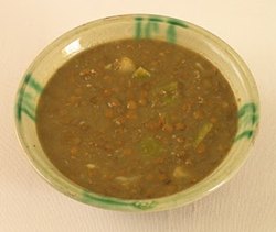 Sopa de lentejas amarillas