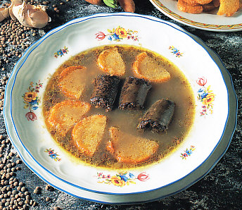 Sopa de lentejas con morcilla