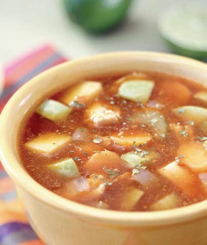 Sopa de pollo y chile ancho