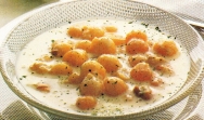 Sopa fría de melón con gambas