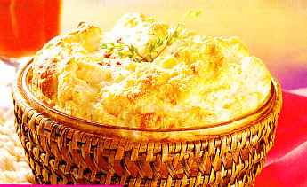 Soufflé de pollo al curry