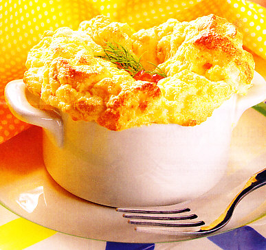 Soufflé de salmón al eneldo