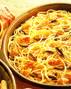 Espaguetis a la boscaiola