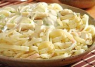Tallarines a la crema de azafrán