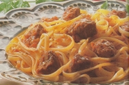 Tallarines con ragú de ternera