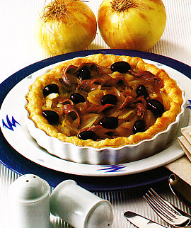 Tarta de cebolla y anchoas