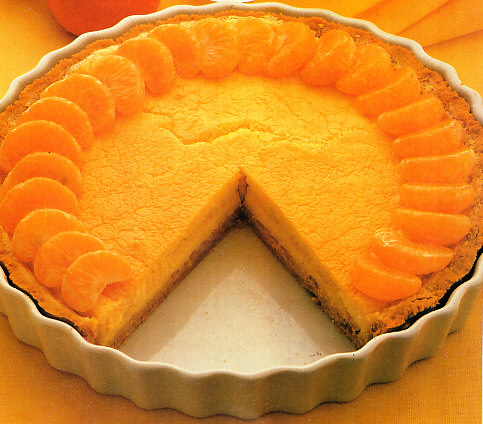 Tarta de limón y mandarinas
