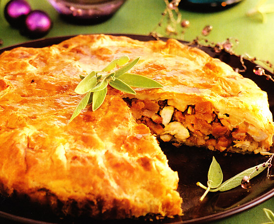 Tarta de pavo con manzanas