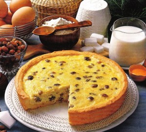 Tarta de queso con pasas de Corinto