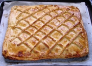 Tarta de queso cremoso y rúcula