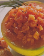 Tártar de salmón y melón