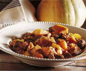 Ternera con boniatos y calabaza