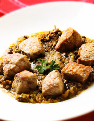 Ternera con salsa de setas