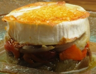 Timbal de pimientos con queso de cabra