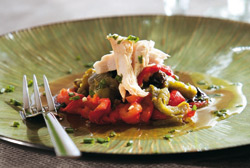 Timbal de pimientos con ventresca de bonito