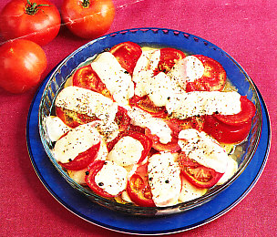 Tomates y calabacines gratinados