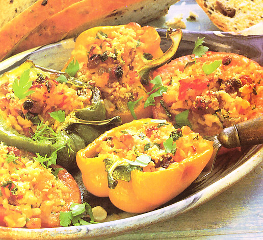 Tomates y pimientos rellenos