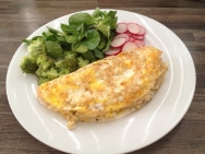 Tortilla de bacalao con cebolla