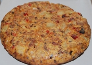 Tortilla de chistorra y picatostes