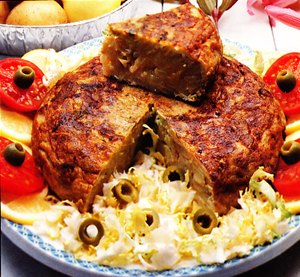 Tortilla de patatas y cebolla