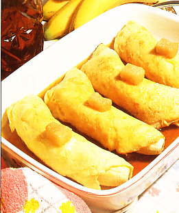 Tortillas de plátanos flambeadas