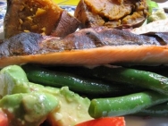 Trucha al pesto con verduras en thermomix