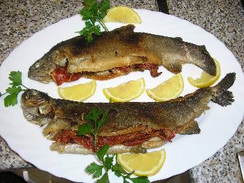 Trucha con jamón