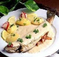 Truchas con crema de gambas