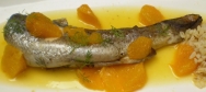 Truchas con mandarinas