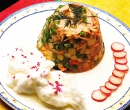 Verduras frescas en gelatina