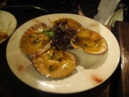 Vieiras con salsa de azafrán