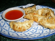 Won ton relleno de pollo