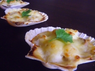 Zamburiñas con bechamel