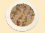 Zorzales en salsa de almendras
