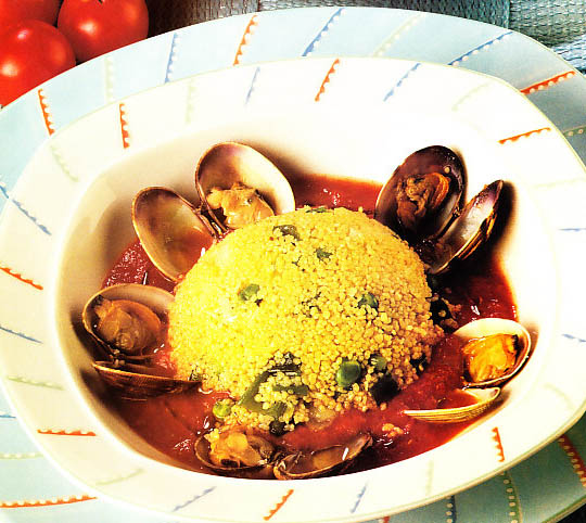 Zuppetta de cuscús y berberechos
